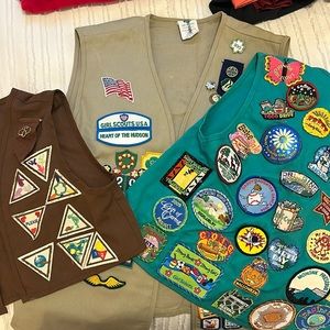 3 Vintage Girl Scout Vests